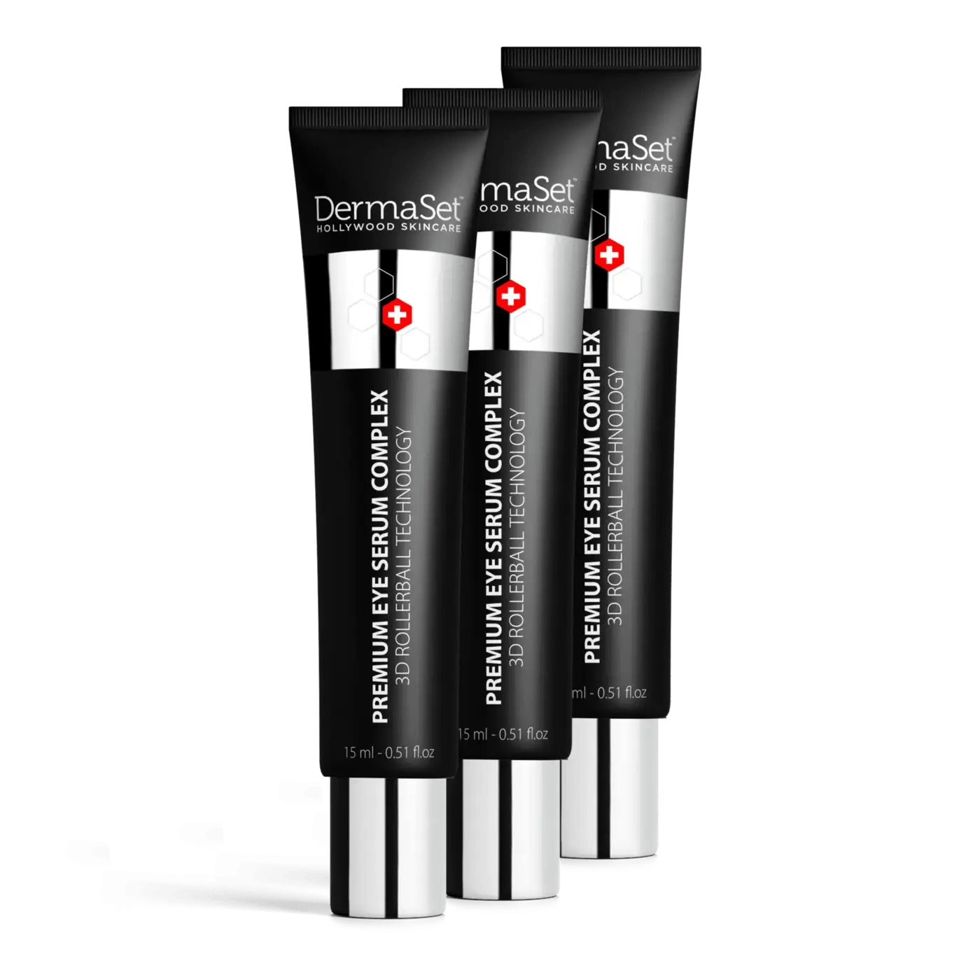 DermaSet 3D Rollerball Eye Serum For Dark Circles & Aging Spots Triple Pack