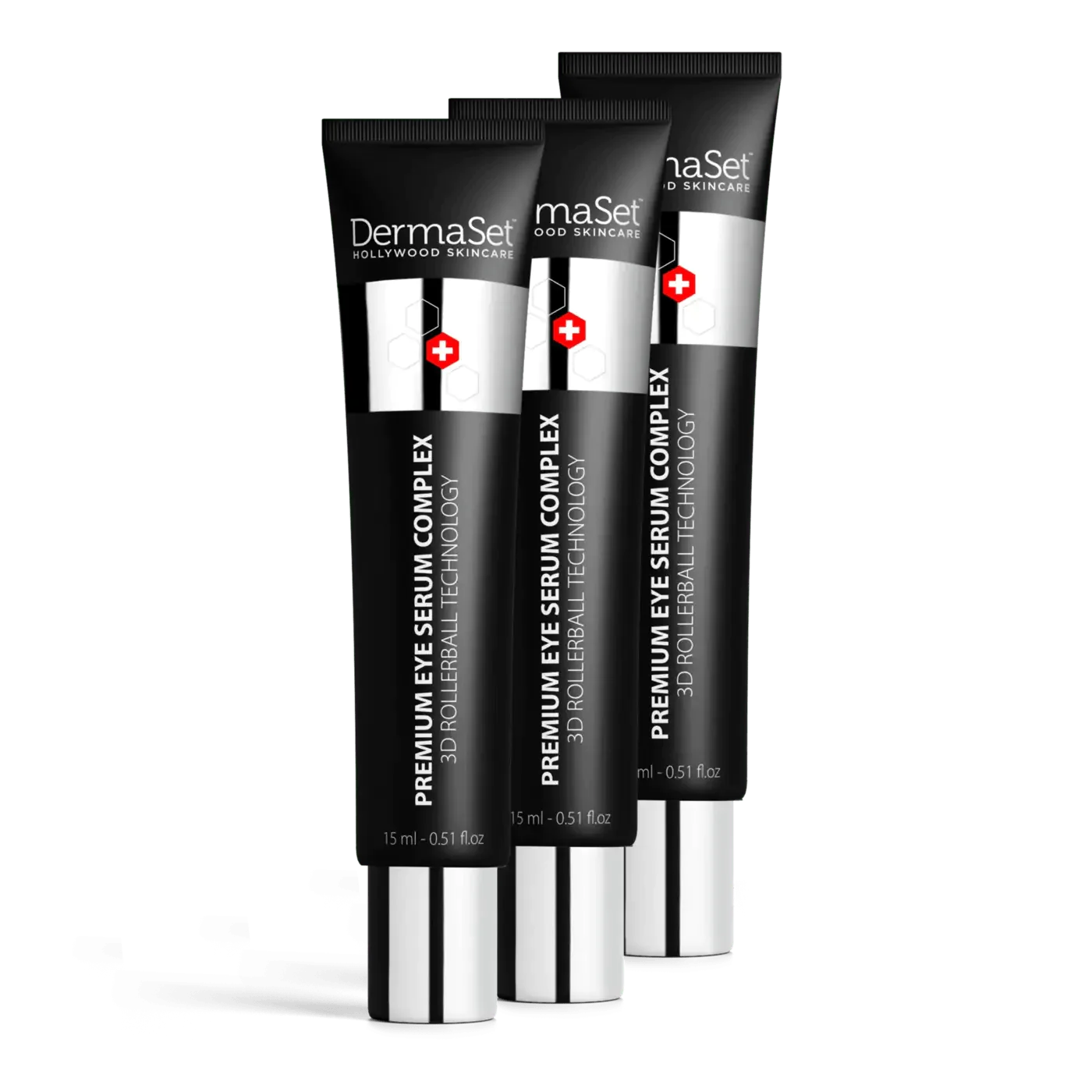 DermaSet 3D Rollerball Eye Serum For Dark Circles & Aging Spots Triple Pack